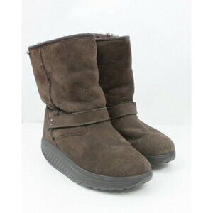 Skecthers Women Boots Shape Up Hyper Tonic 12280 Suede Leather Brown Size8